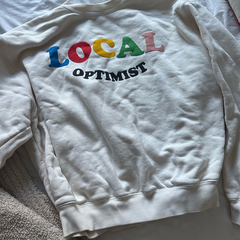 Madhappy Cream Sweater with Multicolor Lettering